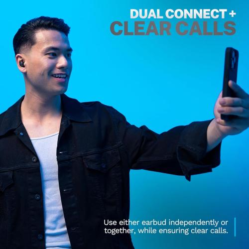 JLab Go Air Pop  True Wireless Earbuds, in Ear Headphones, Bluetooth Earphones, 35H Playtime Ear Buds, Bluetooth Earbuds with Microphone, USB-C Charging Case, Dual Connect, EQ3 Sound, Black
