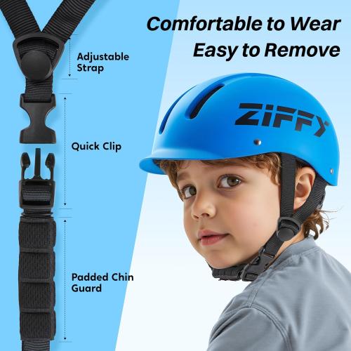ZIFFY Kids/Toddler Bike Helmet, Adjustable, Lightweight, Safety Certified Scooter Helmet for Boys & Girls with Washable Inner Lining, 2 Sizes, 4 Colors – Fits Toddlers to Youth by Jova
