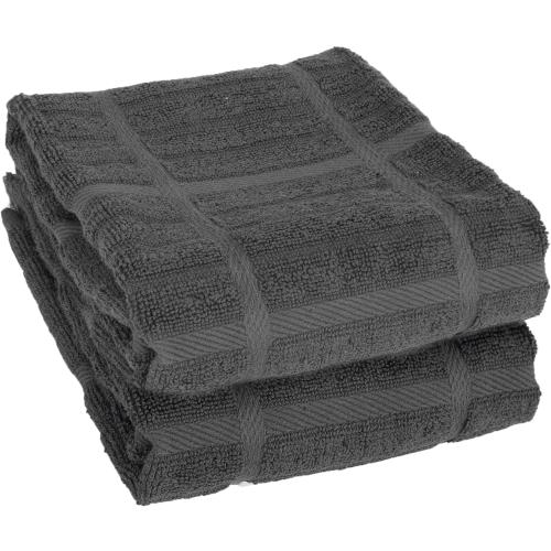 2 Pack....All-Clad Solid Kitchen Towels: Highly Absorbent, Super Soft Long Lasting - 100% Cotton, 17x30 Tea Towels for Cleaning & Drying Dishes, Pans, Glassware, or Countertops,  Pewter