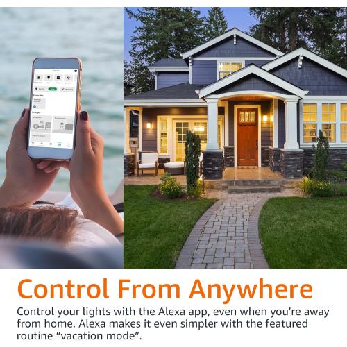 Amazon Basics Smart A19 LED Light Bulb, Color Changing, 9W (60W Equivalent), 800LM, Works with Alexa Only, 2.4 GHz Wi-Fi, No Hub Required, 1 Pack