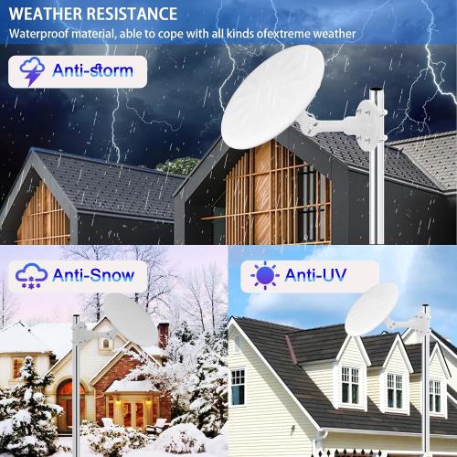 Omni Directional TV Antenna Outdoor, Outdoor Antenna for Smart TV, 720° Long Range Reception Digital HD Signal, with Super Signal Booster, for Attic/Camping/RV/Boat, 2026 Latest (White, XLL)