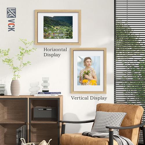 12x16 Picture Frame 2 Pack - Natural Oak, High-End Wood Poster Frames with Tempered Glass, Display 8.5x11 Photo with Mat or 12x16 without Mat, Art Gallery-Quality, Wall Hanging, Natural Oak