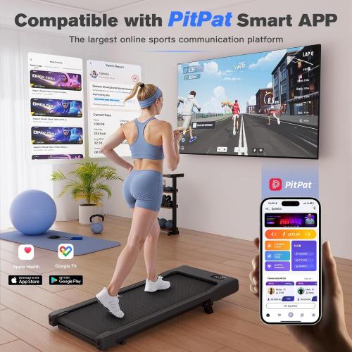 Walking Pad,6% Walking Pad with Incline,No-Assembly Walking pad Treadmill with APP and Remote Control,LED Display,2.5 HP Quiet Under Desk Treadmills,300 lbs Capacity