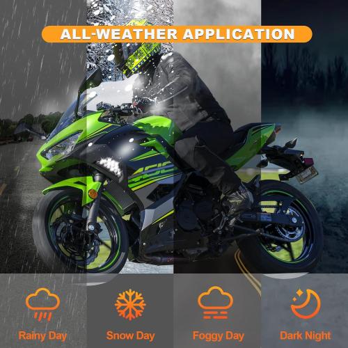 GearUp LED Front Turn you for KAWASAKI NINJA 400 2018-2023,for NINJA 300 2013-2017,for NINJA 650 2012-2023 Amber Turn Signal White Daytime Running Lights