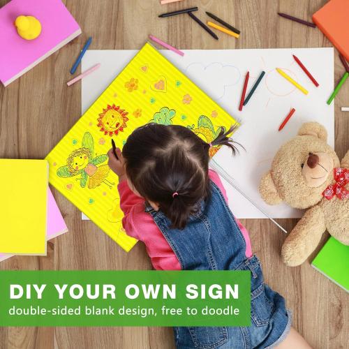 Tuanse 20 Pack Blank Yard Signs with Stakes Bulk Corrugated Plastic Lawn Signs Double Size for Garage Sale Real Estate Open House Rent Guidepost Birthday Party Decorations(16 x 12 Inch,Yellow)