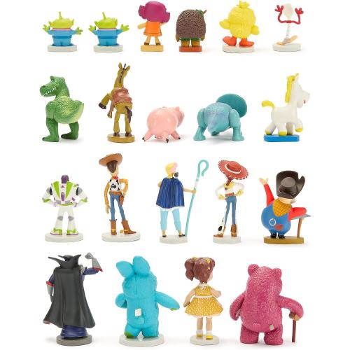 Disney Store Official Toy Story Mega Figure Set- 19 Fully Sculpted Figurines - Includes Woody, Buzz Lightyear, Jessie, Rex, & More - Perfect Pixar Gift for Fans of Toy Figures & Playsets
