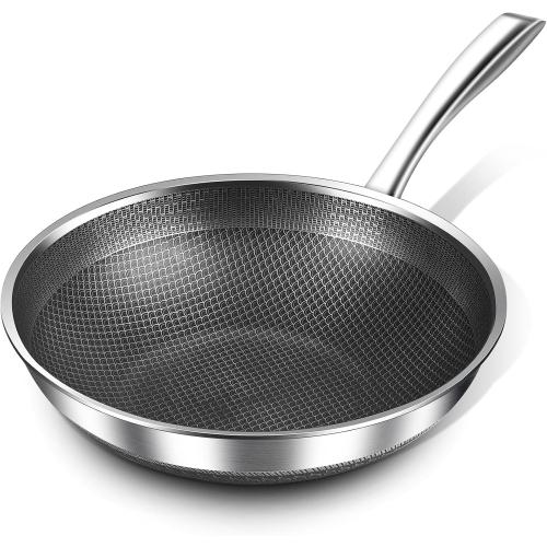 STAINLESS STEEL MDHAND 12-Inch Stainless Steel Wok, Compatible with All Cooktops, Stay Cool Handle, PFOA-Free Nonstick Wok, Oven Safe to 720°F & Dishwasher Safe