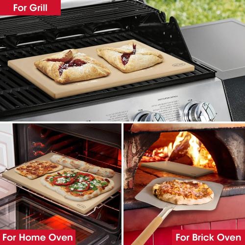 Unicook Extra Large Pizza Stone 24x18 for 36/ 48 Wall Ovens, Rectangular Baking Stone, Ideal for Baking Crispy Pizzas, Bread and Cookies, Weighs 16.9 lbs, Does Not Fit 30 Compact Ovens