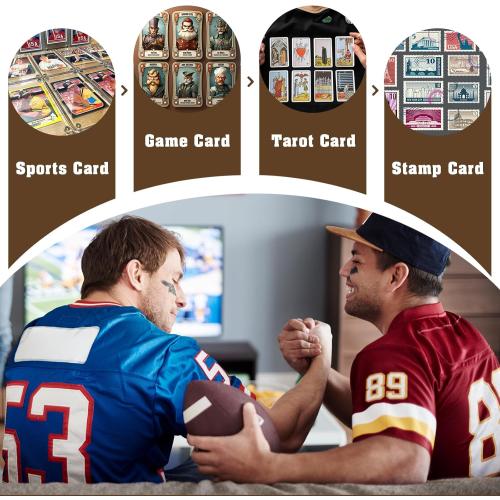 Sports Card Display Shelf For Wall Sports Card Stand Wood Baseball Card Display Frame Graded Trading Card Wall Display Graded Card Rack Holds 20 Trading Cards for Football Graded Card Collection