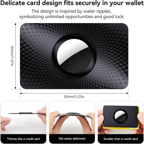 Compatible with Apple AirTag (1st & 2nd Generation), Ultra Thin AirTag Wallet Holder 2 Pack, Slim AirTag Card Holder Case for Purse, Handbag, Backpack, or Clutch
