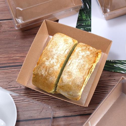 Mini Charcuterie Boxes with Clear Lids 50 Pack, 4.5x4.5 Inches Paper Bakery Boxes Square Disposable Dessert Boxes to Go Food Containers for Daughter, Wedding, Party, Strawberries, Cake & Cookies