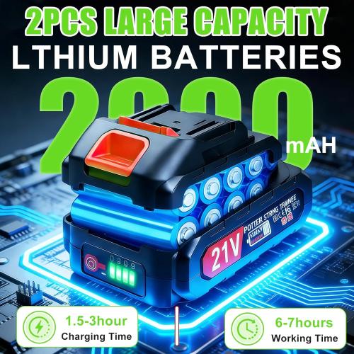 Electric Hedge Trimmers 21v Cordless Hedge Trimmer with Battery & Charger Included Handheld Electric Trimmers with Steel Blade Bush Trimmer for Garden Yard, Green