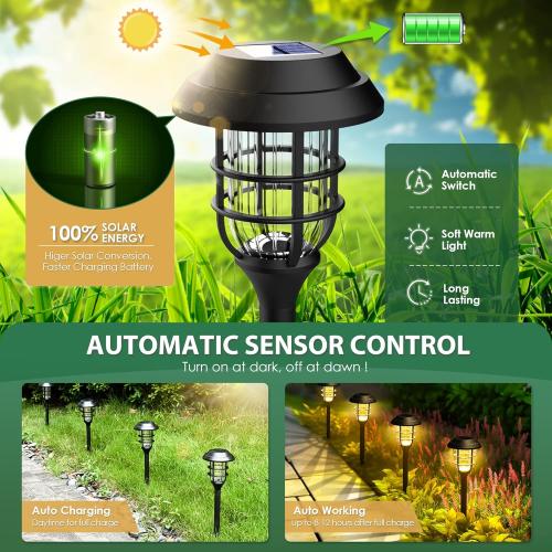 SOLPEX Solar Lights for Outside, Solar Outdoor Pathway Garden Lights Waterproof, Solar Powered Landscape Lighting for Yard, Garden, Pathway, Patio, Porch, Walkway, Driveway, 8 Pack(Warm White)