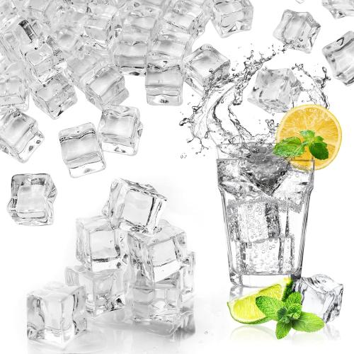 Fake Ice Cubes Acrylic, Clear, 17 mm, 100 PCS