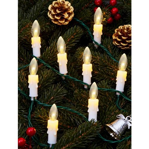 25PK C26 Christmas Incandescent Light Bulbs for Electric Window Candles Lamps, 7 Watts E12 Candelabra Base String Light Bulbs Replacement, Waterproof Clear Night Lights for Xmas Tree Indoor Decor