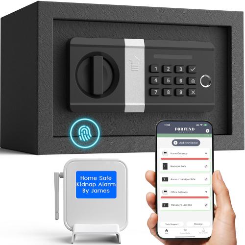 FORFEND Smart Home Safe | WiFi Safe Box App Lock/Alarm | Voice Command, Kidnap Alarm, Tamper Detect, Frozen Mode, Sub Account| Digital Safe Anti Theft