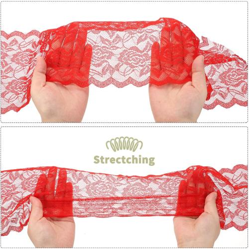 MECCANIXITY 6 Inch Wide 5 Yard Lace Ribbon Floral Pattern Brown Lace Trim Ribbon for Sewing Making, and DIY Crafts, Gift Wrapping, Bouquets, Wedding Decor