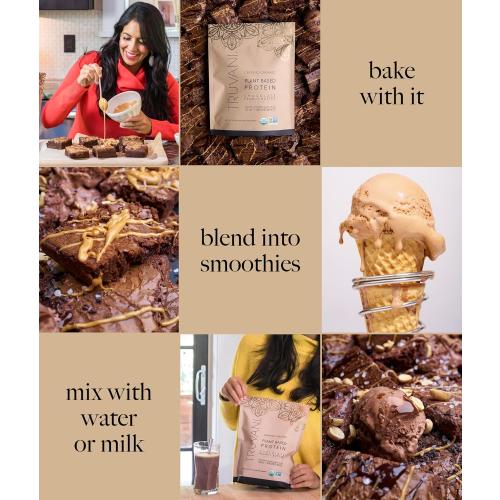 Truvani Vegan Pea Protein Powder | Chocolate Peanut Butter | 20g Organic Plant Based Protein | 1 Serving | Keto | Gluten & Dairy Free | Low Carb | No Added Sugar
