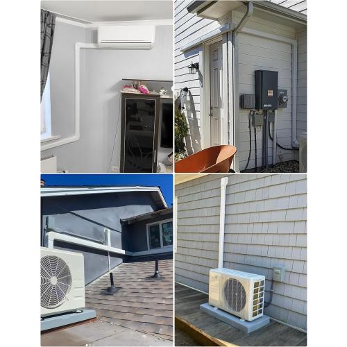 Mini Split Line Set Cover: 4 17Ft Line Set Cover Kit for Minisplit with Flexible Duct, Decorative Lineset Hide Cover Kit for Air Conditioner, HVAC, Heat Pumps, Central AC Pipe, White