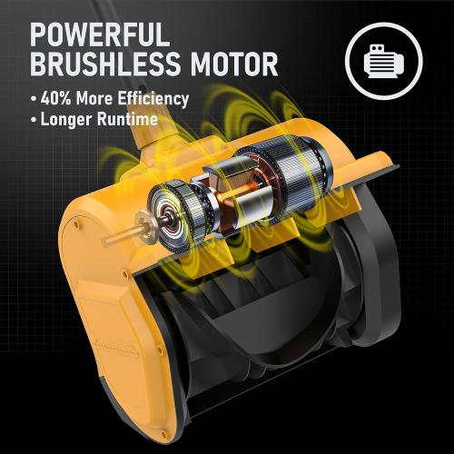 Cordless Snow Shovel Compatible with DeWalt 20V MAX Battery (NO Battery) 12 Wide & 7 Deep Cordless Snow Blower &10-Inch Polyurethane Auger, Directional Plate for Driveway, Side Walk