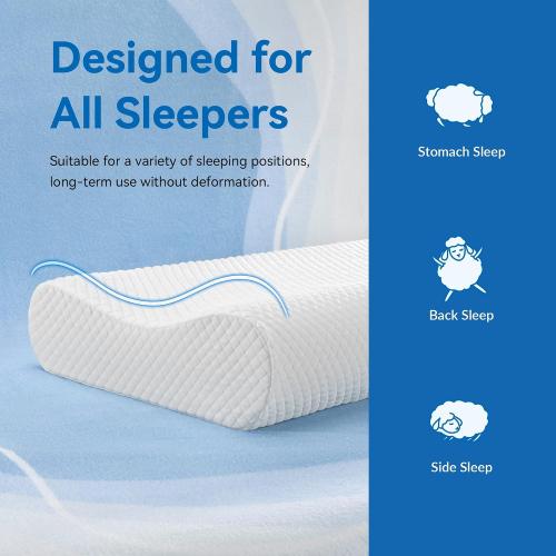 AM AEROMAX 26 Queen Size Contour Memory Foam Pillow, Cervical Pillow for Neck Pain Relief, Neck Orthopedic Sleeping Pillows for Side, Back and Stomach Sleepers