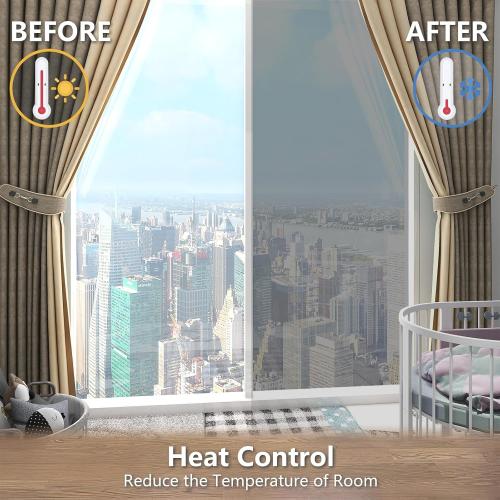 LEMON CLOUD One Way Window Privacy Film See Out Not in Reflective Mirror UV Window Cling Sun Blocking Heat Control Glare Control with Tools,29.5 Inch x 78.7 Inch