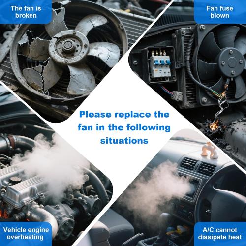 Engine Radiator Cooling Fan Assembly Compatible with 2010-2015 Jaguar XKR/XF for 2010-2019 Jaguar XJ C2D38737 C2P17120