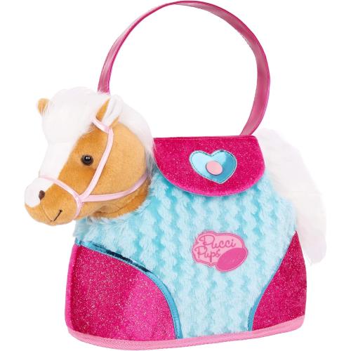 Pucci Pups – Plush Horse – Dog Carrier – Heart & Stripes Bag & Pony – Comb & Purse – Stuffed Animal – 2  Years