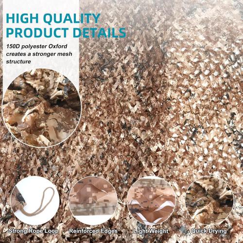 Camo Netting Hunting Camouflage Accessories - Camouflage Party Decorations，Camping Ghillie Netting, Sunshade Camo Mesh & Hunting Blind Deer Stand