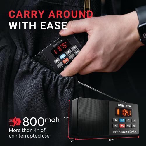 Spirit Box — Ghost Hunter’s Choice Equipment Kit with 32 GB Micro SD & Integrated Flashlight for Ultimate Paranormal Investigations and EVP Sessions