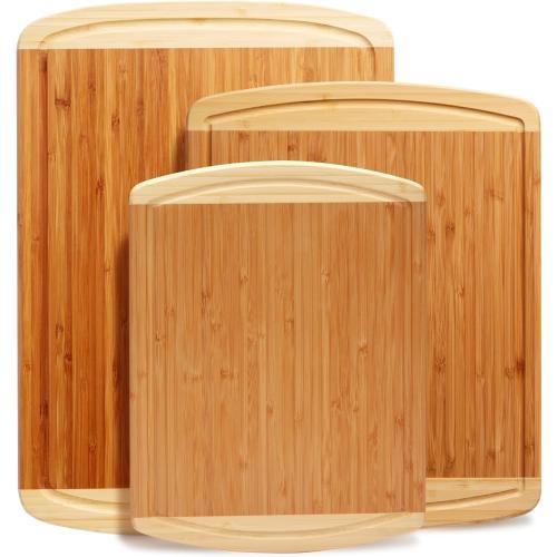 3pc Bamboo Cutting Board Set and XXL Bamboo Cutting Board by Greener Chef