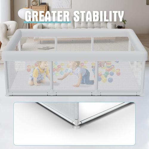 Baby Playpen 74x50 Inch, Play Pens for Babies and Toddlers Baby Fence Play Yards for Indoor & Outdoor with Breathable Mesh Anti-Fall Playpen (74x50)