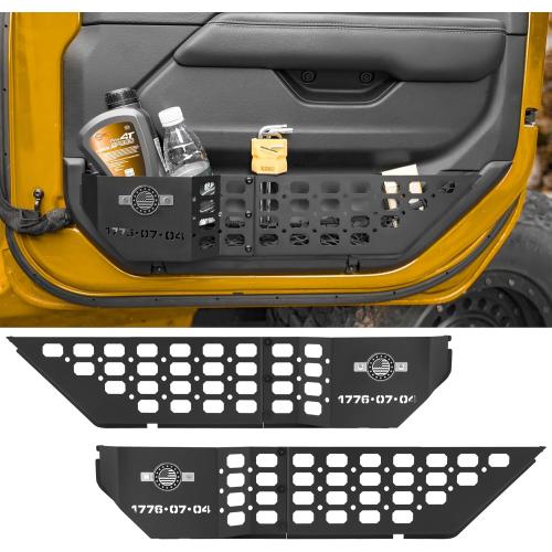 2Pcs Metal Front Door Storage Box for Jeep Wrangler JL JLU 4XE 2018-2024 & Gladiator JT 2020-2024 Interior Storage Expansion Front Door Storage Pockets Side Insert Organizer Accessories