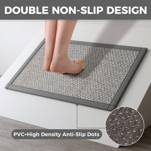 YDKGL Kitchen Rugs Non Slip Washable Kitchen Mat Anti Fatigue Gray 17x59