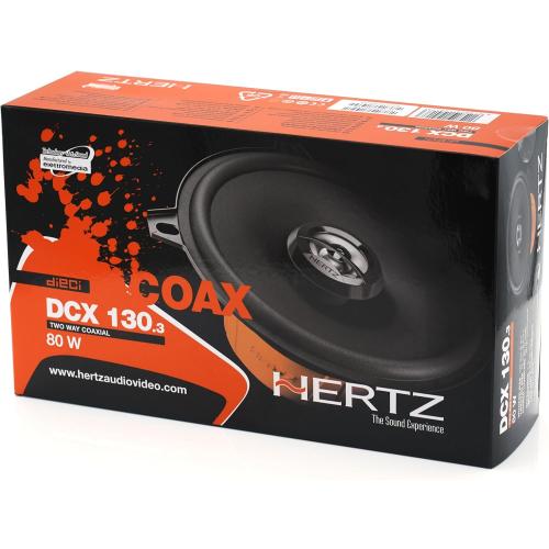 Black HERTZ Dieci Series DCX-1303 5.25 Two-Way Coaxial Speakers - Pair