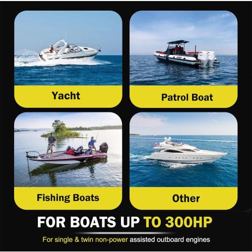 300HP HC5345-3 Hydraulic Steering Cylinder - 10.3MPa/1500PSI Pressure for Outboard Boats up to 300HP, Front-Mount Aluminum Alloy Cylinder with Two-Way Lock Valve & ORB Fittings-for Single/Twin Engines