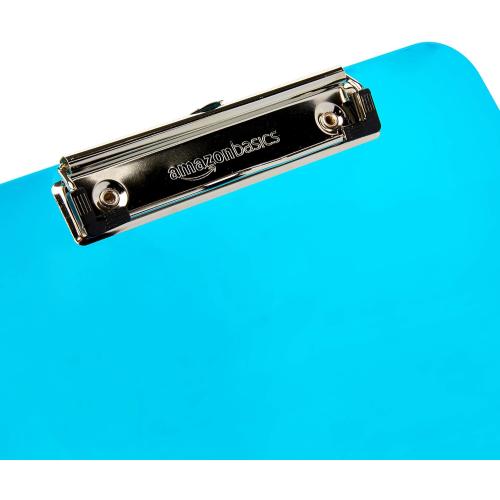 Amazon Basics Colorful, Sturdy, Lightweight Plastic Clipboards, Pack of 6, Letter Size, Assorted Colors