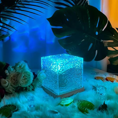 RICHMYC Ocean Wave Projector Light, 16 Colors Gradual Rotating Water Lamp with Remote Control, Beach Decor Sea Themed Northern Lights Projector for Office Bedroom Bar Restaurant(Plug in 4.7in)