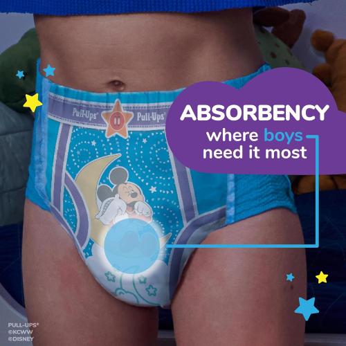 Pull-Ups Boys' Night-Time Potty Training Pants, Size 3T-4T Overnight Training Underwear (32-40 lbs), 60 Ct