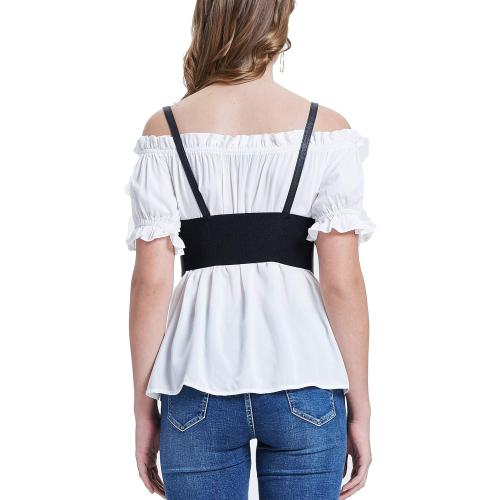 KANCY KOLE Women Fashion Faux Leather Waist Belt Steampunk Underbust Corset