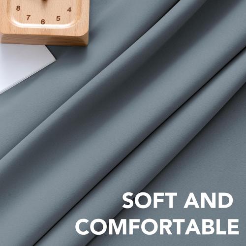 H.VERSAILTEX Blackout Curtains Thermal Insulated Window Treatment Panels Room Darkening Blackout Drapes for Living Room Back Tab/Rod Pocket Bedroom Draperies, 52 x 84 Inch, Stone Blue, 2 Panels
