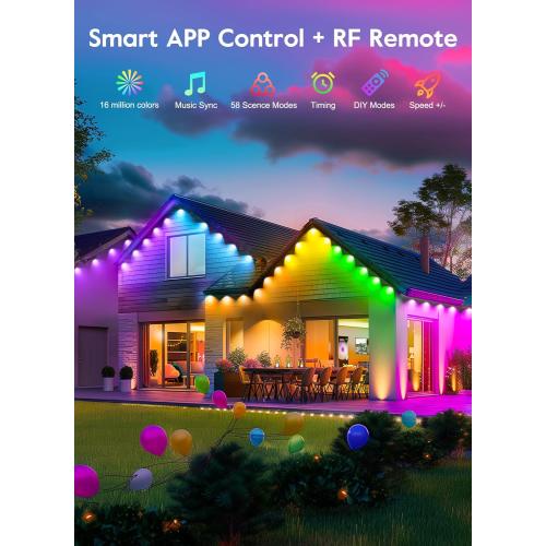 Brightown Smart C9 Christmas Lights Outdoor, 100 LED Christmas Color Changing Fairy Lights App Control, Music Sync, RGB, Shatterproof Connectable C9 String Lights for Tree House Indoor Xmas Decor