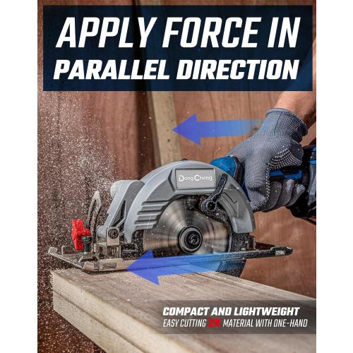 DongCheng 20V Max Cordless Circular Saw, with 3 Blades(5''), Brushless, 6700 RPM, Compact Hand Saw Max Cutting Depth1-3/4(90°), 1-3/10'' (45°), Including 4.0Ah Battery, Charger and Carry Bag
