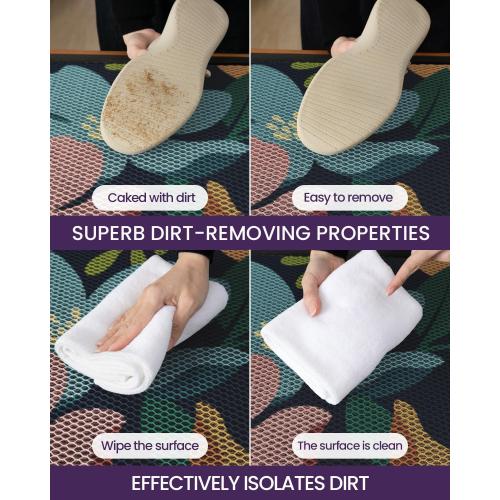 DEXI Front Door Mat Outside Entrance, Spring Welcome Entryway Doormat Dirt Trapper, Heavy Duty Non Slip Large Entry Mats for Patio Garage Porch Home Decorative, 4x6, Colorful Floral