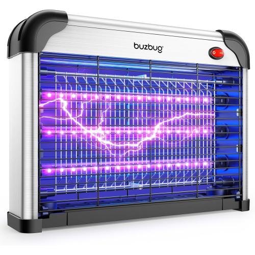 Buzbug LED Bug Zapper Indoor, 10 Years Lifespan 3 Lamps Enhance Insect Attraction, 3800V High-Voltage, Electric Mosquito Zapper, Fruit Fly Mosquito Moth Gnat Trap, Killer, Zapper -MA009