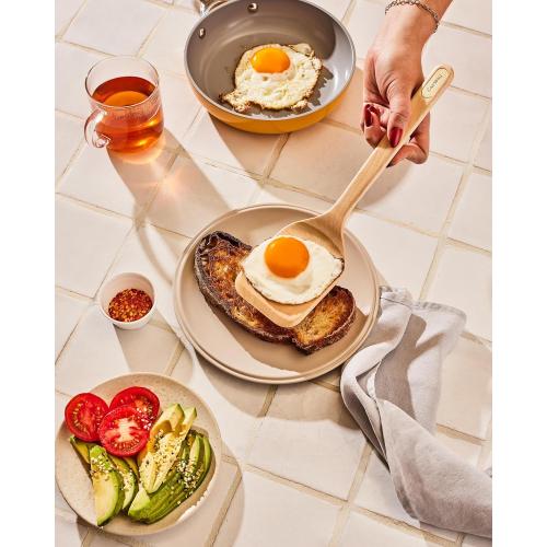 Caraway Wooden Utensil Set - 5 Piece Cooking Utensil Set - Spoon, Server, Scraper, Spatula, & Tongs - Made From FSC-Certified Birch Wood - No Microplastics