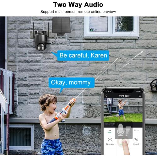 ANRAN 4G LTE Cellular Solar Security Camera Wireless Outdoor,No WiFi 3MP Solar Powered 2K Camera,Color Night Vision,360° Live View,PIR Motion Sensor,2 Way Talk,Black‼️good condition‼️