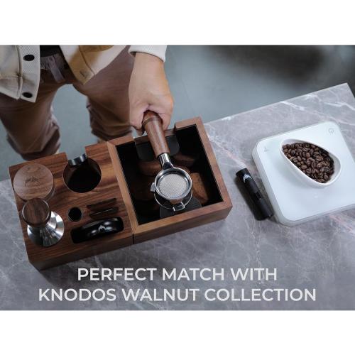 54mm Espresso Tamper For Breville Machines Calibrated Tamper Tool Espresso Walnut, Auto-Leveling and 30lb Spring Loaded Design Coffee Tamper With Stainless Steel Ripple Base