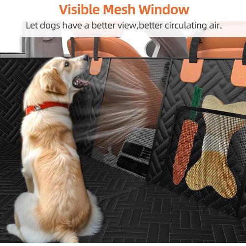 Back Seat Extender for Trucks,Hard Bottom Car Seat Cover for Dogs | Waterproof Hard Bottom Dog Car Seat Cover for Ford/GMC/Chevrolet/Toyota/RAM Crew Cab Trucks&Full-Size SUVs (XL-Black)