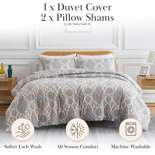 Southshore Fine Living, Inc. Oversized King/California King Duvet Cover Set Soft Premium Bedding with Zipper Closure Includes 1 Duvet Cover and 2 Pillow Shams, Machine Washable, Aqua